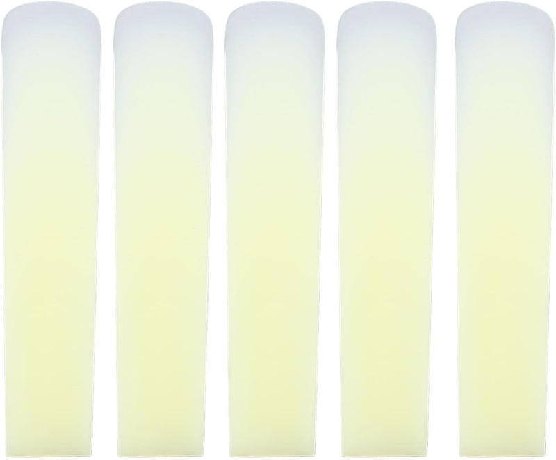 NOENNULL Saxophone Reeds Set, 5Pcs Tenor Saxophone Reeds 2.5 Bb Resin Tenor Sax Reeds with Plastic Box for Beginners Professionals (Yellow) - Image 1